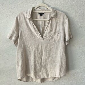 J. Crew medium beige linen collard shirt